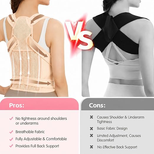 Posture Corrector for Women & Men, Adjustable Full Back Brace Support | Breathable Shoulder Straightener, Spine Support for Upper & Lower Back, Scoliosis & Hunchback Correction, Back Pain Relief
