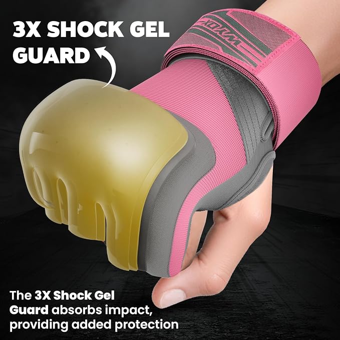 WYOX Neoprene Gel Boxing Hand Wraps Inner Gloves for Men & Women – 80cm/31in Quick Wrist Strap, Padded Knuckle Protection, Fingerless MMA Muay Thai Kickboxing Wraps for Training & Martial Arts