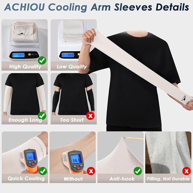 Achiou Volleyball Arm Sleeves for Women, Cooling Ice Silk Sun Sleeves Youth | Summer Ice Silk Compression Sleeves, UPF 50+ UV Protection, Perfect for Teen Girls & Women Outdoor Sports, Anti-slip Silicone