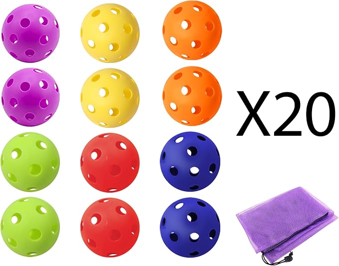 GSE Plastic Practice Baseballs, Hollow Airflow Softballs Training | 26-Holes Lightweight Balls, for Pitching, Batting, Catching for All Skill Levels, for Indoor & Outdoor Games, 2.75", 0.9 oz