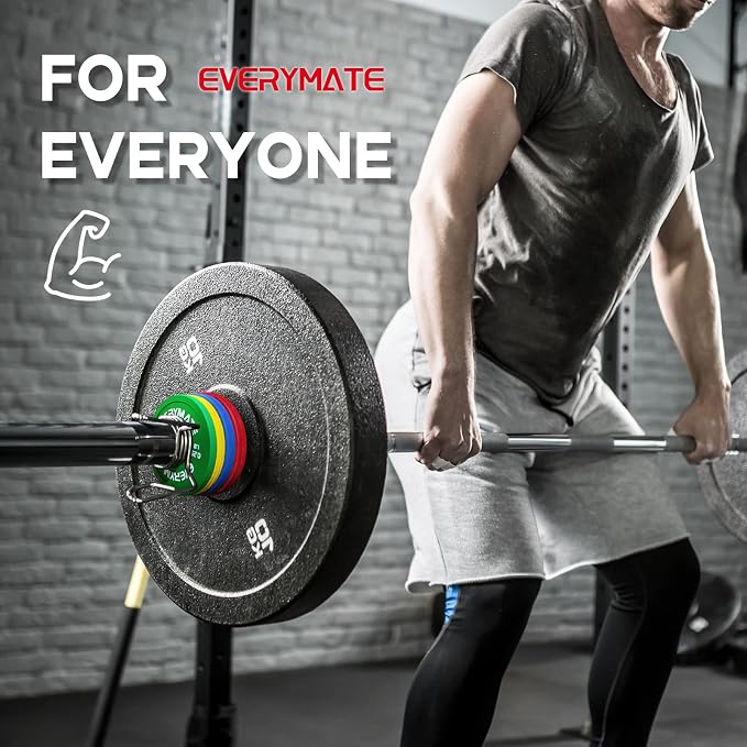 EVERYMATE Rubber Fractional Weight Plates Set of 8 Micro Weight Plate Pair of 0.25LB 0.5LB 0.75LB 1 LB for Olympic Barbells for Strength Training Micro Plates Weight Plate