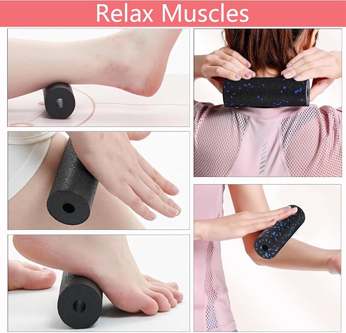 Mini Foam Roller, High Density Massage Tool for Physical Therapy | Extra Small Size 6"L x 2" Round, 3.2-Inch Ball, Deep Tissue Muscle Recovery, Fitness Workout Stretching, Travel