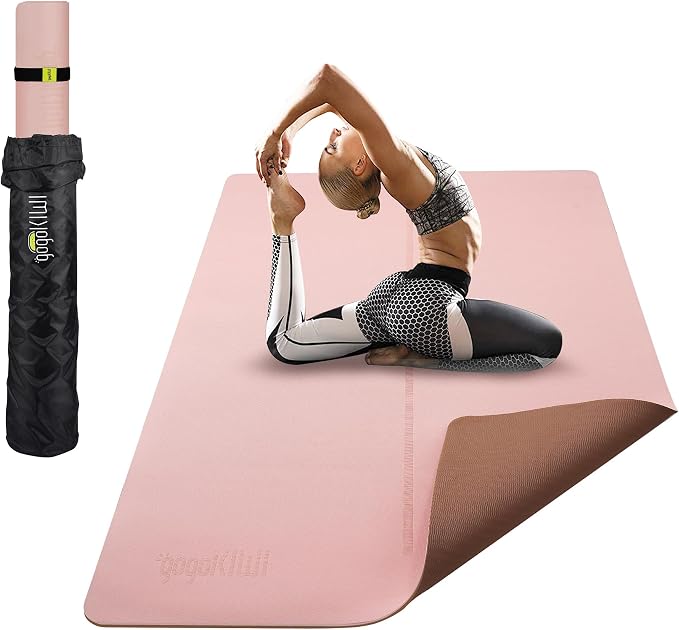Gogokiwi Large Yoga Mat (6'x4') – 1/4" & 1/2" Thick Exercise Mats for Home Workout, Extra Wide Workout Mats for Home Gym, Yoga, Pilates, Stretching, Floor & More