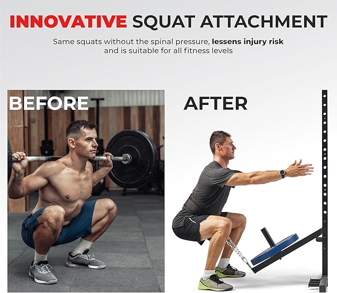 Sunny Health & Fitness Power Cage Squat Rack Attachments for Home Gym | Strength Training, Expanded Workout Variety, Durable Construction, Secure Fit, Quick Installation, Versatile Exercise Support