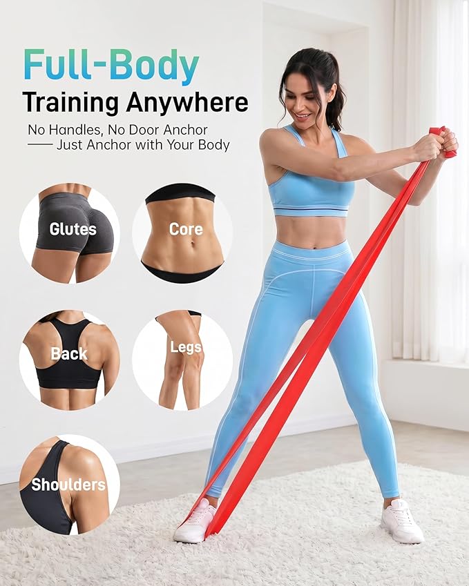 Renoj Pilates Flexbands, 5-Pack Latex-Free Resistance Bands Set – Exercise Bands for Pilates, Yoga, Stretching & Physical Therapy | Home Gym Equipment for Women & Men