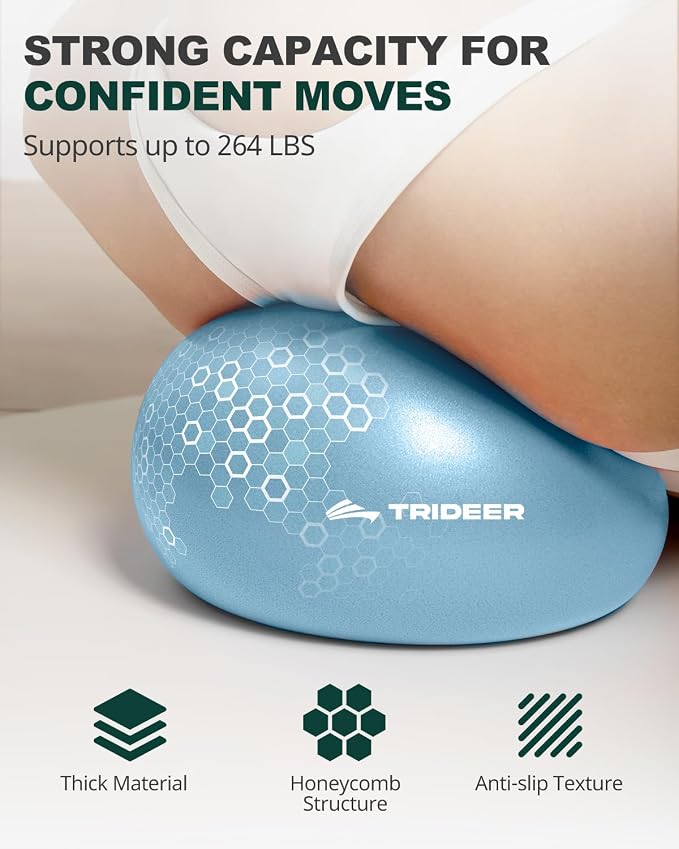 Trideer 9-Inch Pilates Ball, Small Exercise Ball Pilates Equipments for Yoga, Physical Therapy, Pregnancy, Postpartum, Core Training, Balance, Stability and Stretching