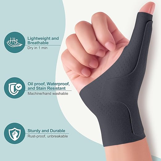 Wrist Thumb Brace Mommy Compression Stabilizer Waterproof Thumb Spica Splint for Arthritis,Trigger Finger,De Quervains Tenosynovitis,Tendonitis,CMC Joint Pain and Support-Women Men-Left or Right Hand