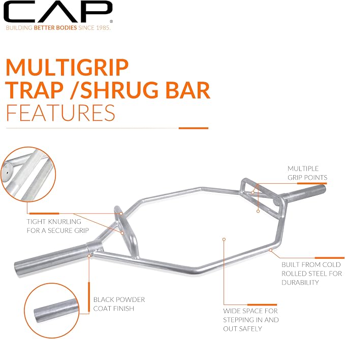 CAP Olympic Trap Bar | Heavy-Duty Hex Shrug & Deadlift Weight Bar