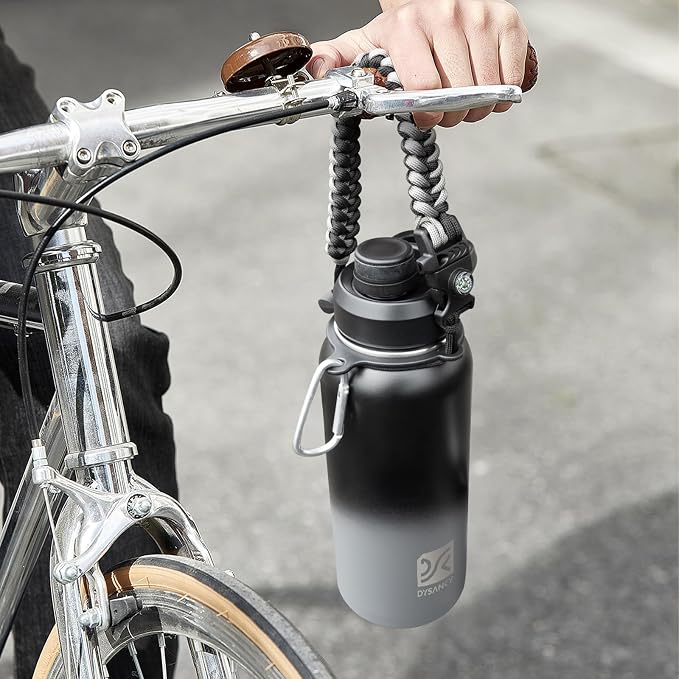 DYSANKY Insulated Water Bottle | Thickened Stainless Steel Vacuum Metal | Portable Sports Water Jug for Gym and Hiking with Straw, Carrier Bag, Handle Strap | BPA-Free 32 oz