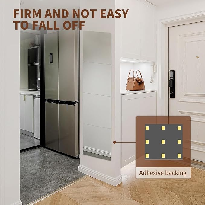 8 Pack Acrylic Mirrors for Wall,14 x 14 Inch Self Adhesive Frameless Small Mirror Tiles, Flexible Plastic Mirror Sheets for Bedroom Home Gym Door (14"X14"-8Pcs)
