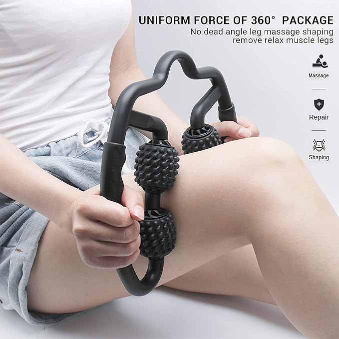 Shadowfit Muscle Massager Roller, Trigger Point Foam Roller for Calves, Legs, Arms, Shin Splints, Massage Tool to Relieve Soreness, Stiffness, and Tight Muscles, Cellulite Deep Tissue Massaging