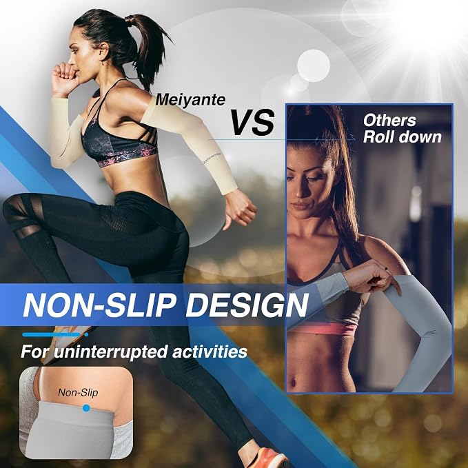 Cooling Arm Sleeves for Men & Women, UPF 50+ UV Protection | Wrist-length UPF 50+ arm sleeves for work, driving, gardening and sports; 88% nylon/12% spandex; 1 pair.