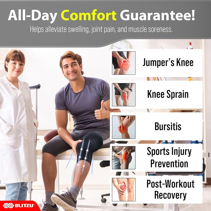 Knee Brace Men & Women, Knee Compression Sleeve Support Wrap Tendonitis L | 2 Pack, Joint & Patella Stabilization, Arthritis Pain Relief, Meniscus Tear, ACL Injury Recovery, Running, Sports, Workout