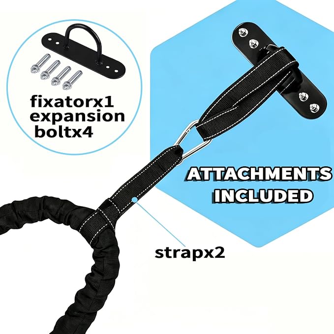 Battle Ropes Black Workout Rope 1.5 inch Battle Ropes for Home Gym 40ft Exercise Ropes for Working Out Heavy Ropes for Exercise Training Weighted Rope Weighted Workout Rope Battle Rope
