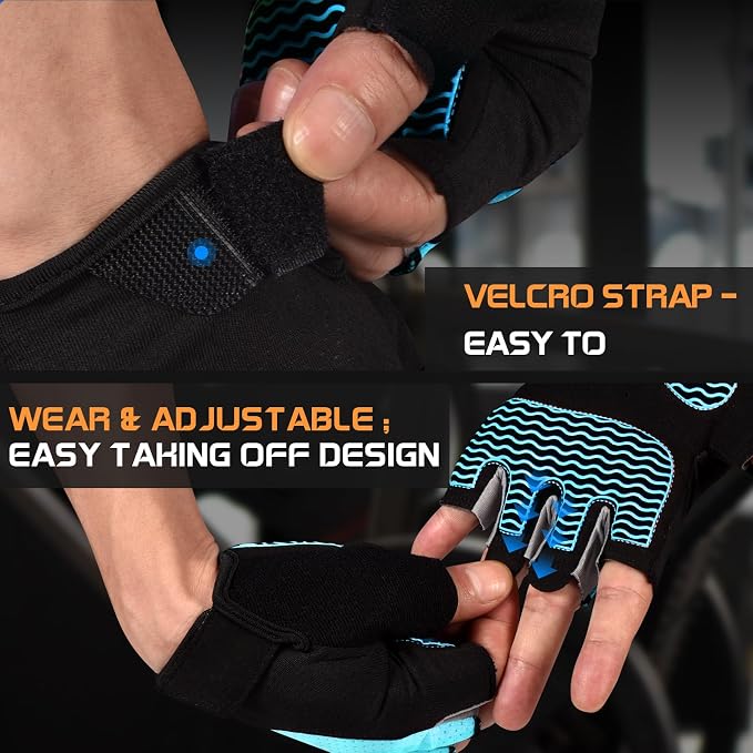 sunnex Workout Gloves for Women - Breathable Weight Lifting Gloves with Non-Slip Silicone Padding, Fingerless Gym Gloves for Cycling, Rowing, Pull Ups & Training (4 Sizes)