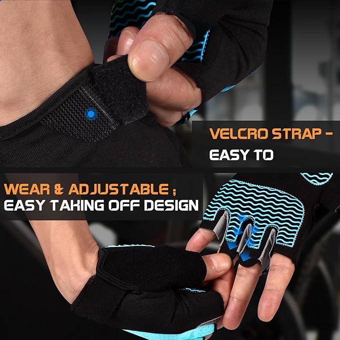 sunnex Workout Gloves for Women - Breathable Weight Lifting Gloves with Non-Slip Silicone Padding, Fingerless Gym Gloves for Cycling, Rowing, Pull Ups & Training (4 Sizes)