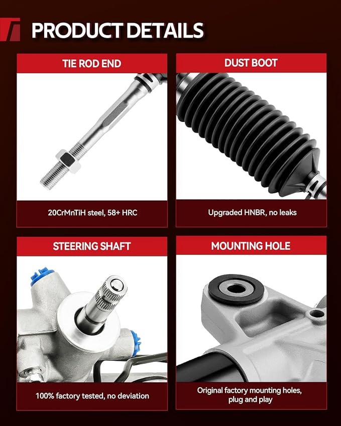 Torchbeam Power Steering Rack & Pinion Assembly Fit for 2009-2015 Pilot, Hydraulic System Steering, Replaces OEM 26-2754