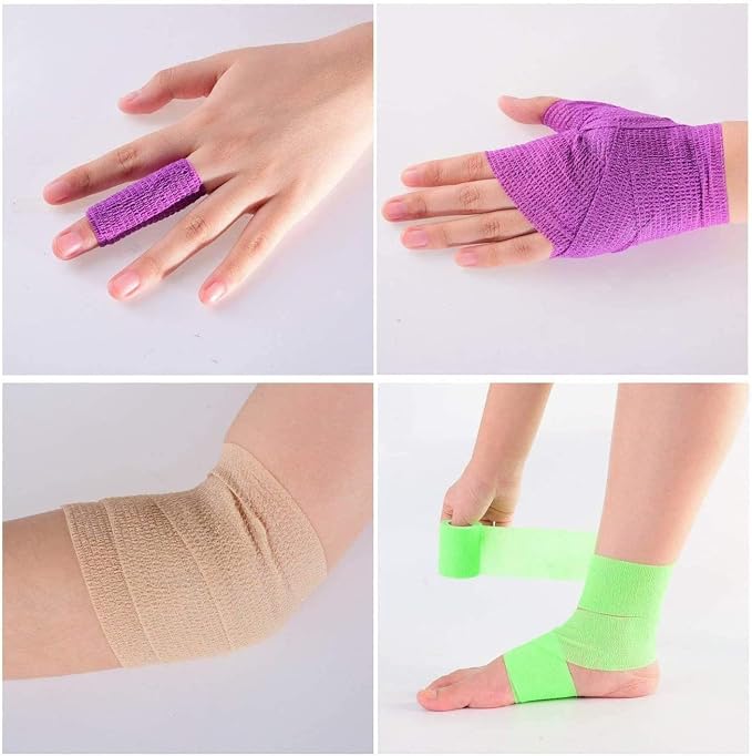 KISEER 30 Pack 2 Inch x 5 Yards Self Adhesive Bandage Assorted Color Breathable Cohesive Bandage Wrap Rolls Elastic Self-Adherent Tape for Stretch Athletic, Sports, Wrist, Ankle