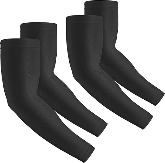 2 Pairs UV Protection Cooling Arm Sleeves Compression Sun Sleeves for Men Women Youth, Tattoo Cover Up, UPF 50