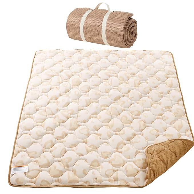 Momcozy Baby Play Mat for Floor, 59"x71" Thickened Playpen Mat | Playmate for Baby Tummy Time, Waterproof & Non-Slip, Foldable Outdoor Mat with Carrying Handle, Leopard