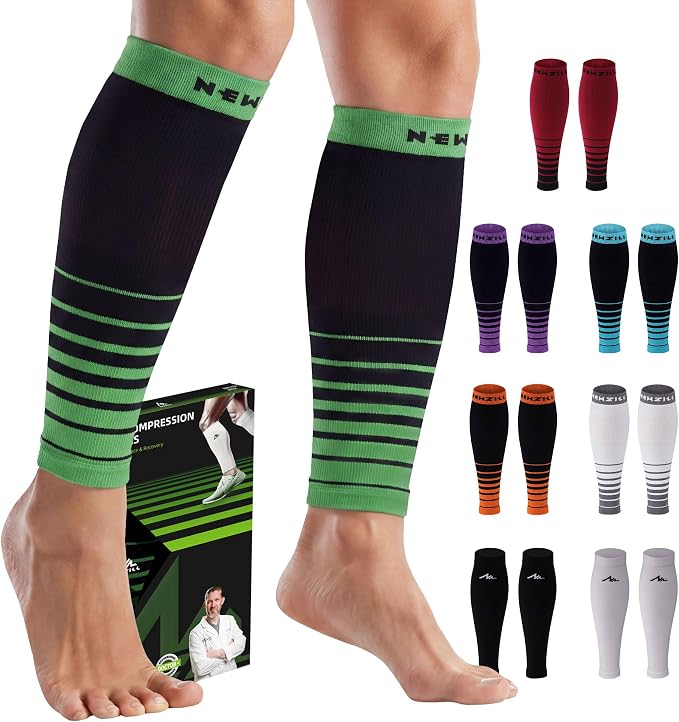 NEWZILL Compression Calf Sleeves (20-30mmHg) for Men & Women Perfect Option to Compression Socks for Running Travel Nursing