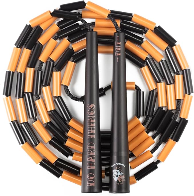 Elite Jumps Edge Beaded Adjustable Jump Rope, Do Hard Things | Tangle-free 1-inch shatterproof beads. Long edge handles. Adjustable for all ages.