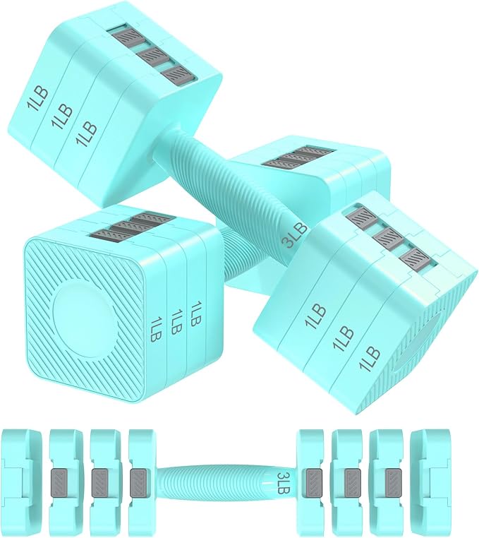 Hezeyferg Adjustable Dumbbells Set for Women/Men Home Gym | 18LBS 22LBS Adjustable Weight Dumbbells, Hand Weights Sets with Mutilple Levels, Full Body Workout