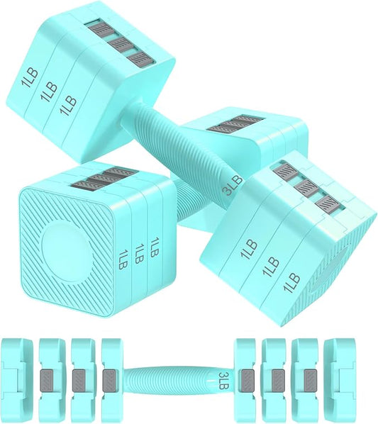 Hezeyferg Adjustable Dumbbells Set for Women/Men Home Gym | 18LBS 22LBS Adjustable Weight Dumbbells, Hand Weights Sets with Mutilple Levels, Full Body Workout
