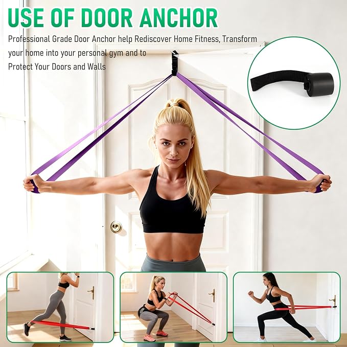 Resistance Bands for Working Out, Pull Up Assistance Bands Set, Exercise Workout Bands for Full-Body Training, Fitness, Physical Therapy, Home Gym for Women & Men (5-125lbs)