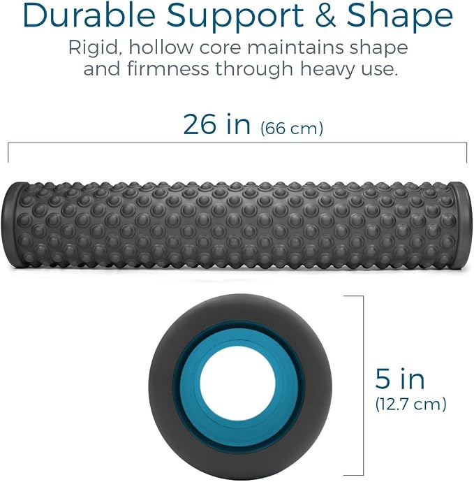 Teeter Massage Foam Roller - Textured for Deep Tissue Muscle Relief to Boost Recovery, Flexibility, Mobility - Back Pain Relief, Sports Massage, Myofascial Release