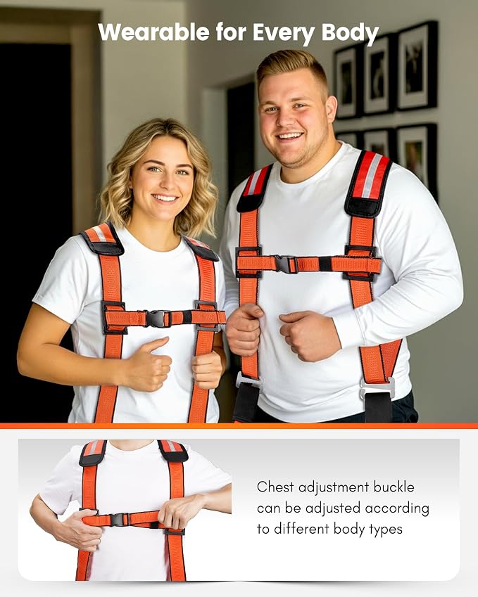 Ytonet Moving Straps for Lifting, 2-Person System Furniture Moving Straps | X-Shaped Back Support, Furniture Shoulder Lifting Straps for Moving Appliance Mattresses, Move Heavy Objects Up to 800lbs