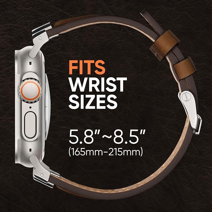 Suitisbest Leather Band Compatible for Apple Watch Ultra Band 49mm 46mm 45mm 44mm 42mm 41mm 40mm, Genuine Leather Replacement Strap for iWatch series 11 10 9 8 7 6 5 4 3 2 1, SE 3 2 1, Ultra 3 2 1