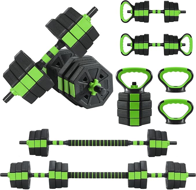 Garvee Adjustable Dumbbell Set, 44/66/88Lbs Free Weight Set with Connector, 4 in 1 Gym Set Used as Kettlebell, Dumbbell, Push up Stand, Weight Plate, Home Gym Weight Dumbbells Set, Fitness Exercises