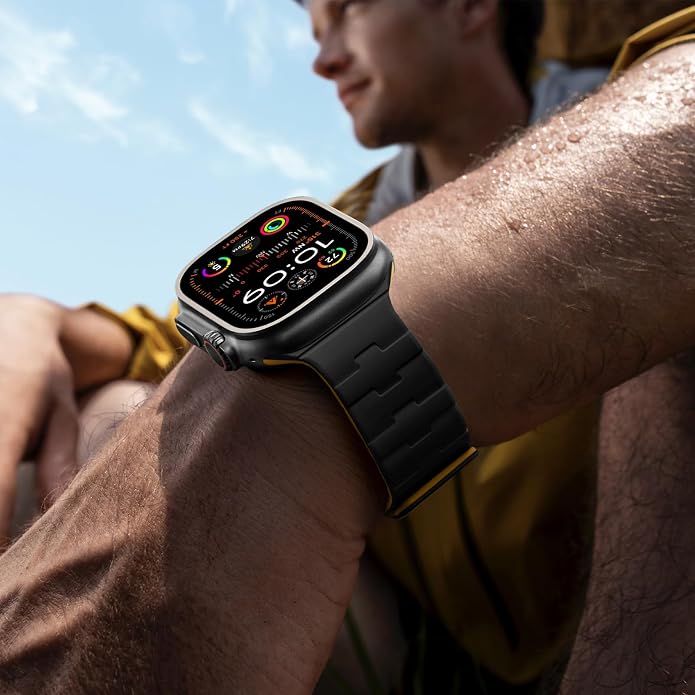 Bandletic Magnetic Silicone Watchband Compatible with All Apple Watch | Strong Magnet Sport Strap for iWatch Ultra 49mm Series 11-1 SE 46mm 45mm 44mm 42mm 41mm 40mm 38mm, Ideal for Men Women