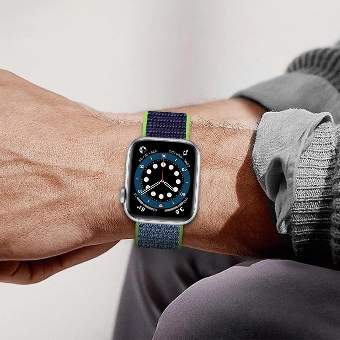 Sport Loop Nylon Band Compatible with Apple Watch Band 38mm 40mm 41mm 42mm 44mm 45mm 49mm Ultra 2 iWatch Series 9 8 7 6 SE 5 4 3 2 1 Strap, Fit for iPhone Watch Band Women Men Stretchy | Nylon Sport Loop Wristband Compatible with Apple Watch Ultra 2 38...