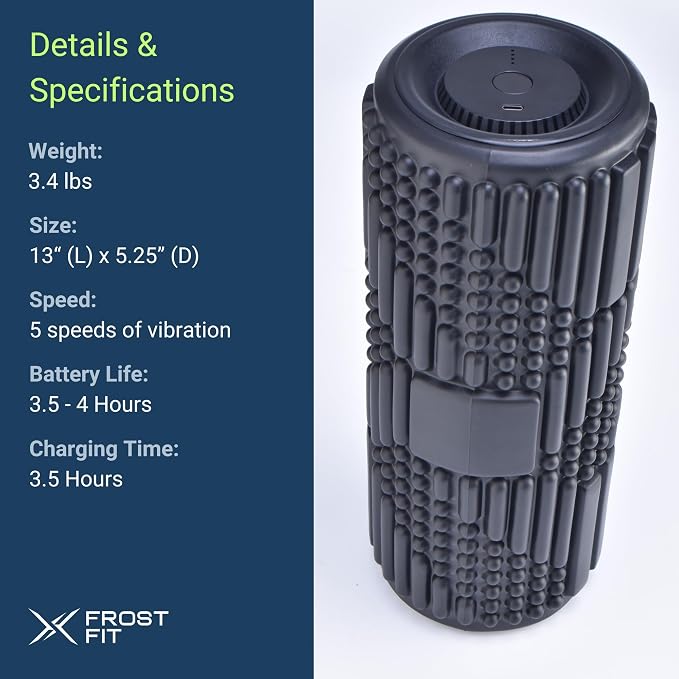 VibePro Flow Vibrating Foam Roller - 5-Mode Vibrating Massage Roller for Muscles Deep Tissue, Recovery, & Pain Relief - High-Intensity Electric Foam Roller for Back, Legs & Shoulders - Rechargeable