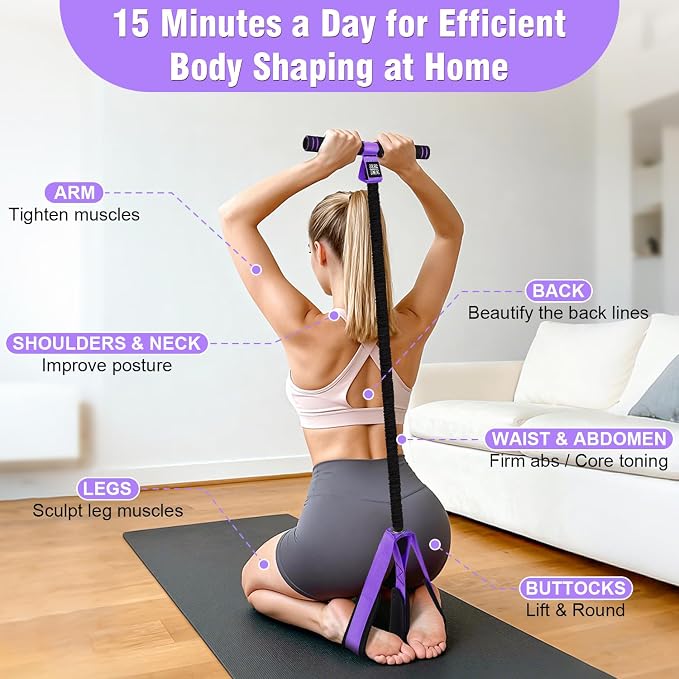 Upgraded Pedal Resistance Band with Handles, Multifunction Foot Pedal Resistance Bands for Abdomen,Waist,Arm, Core/ABS,Leg Workout at Home - Physical Therapy,Stretching,Strength Equipment