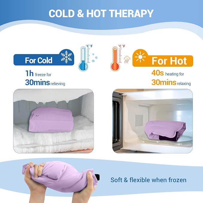 Comfytemp Ankle Foot Ice Pack Wrap, Ice Boot Gout Heel Ice Pack, Reusable | FSA Eligible HSA, Pain Relief Gift for Plantar Fasciitis, Sprain, Heel Spur, Swelling, Heat Ice Bag for Injuries, 1pc, Purple