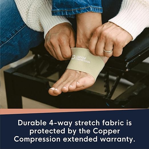 Copper Compression Arch Support Sleeves. Targeted Compression for Plantar Fasciitis Symptoms, Pain, Flat Feet & High Arches. Breathable Support for Men & Women - Pink