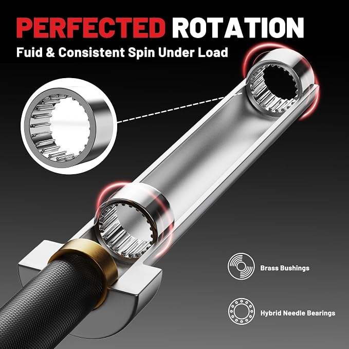 PAPABABE 4ft/5ft/6ft/6.5ft Barbell 2" Short Barbell for Strength Training | 4ft/5ft/6ft/6.5ft Straight Barbell, Womens Olympic Bar with Moderate Knurling for Squats Curls Deadlifts, Weightlifting