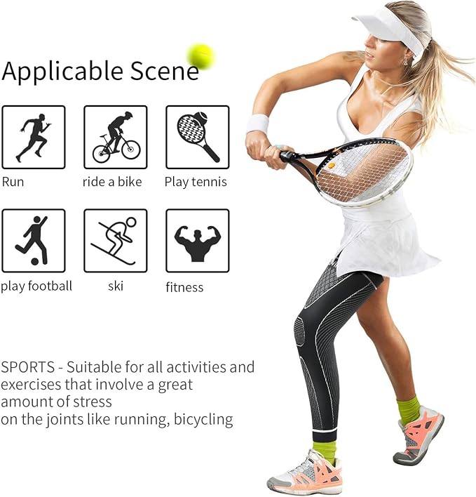 SKDK Full Leg Sleeves Long Compression Leg Sleeve Knee Sleeves Protect Leg, for Man Women Basketball, Arthritis Cycling Sport