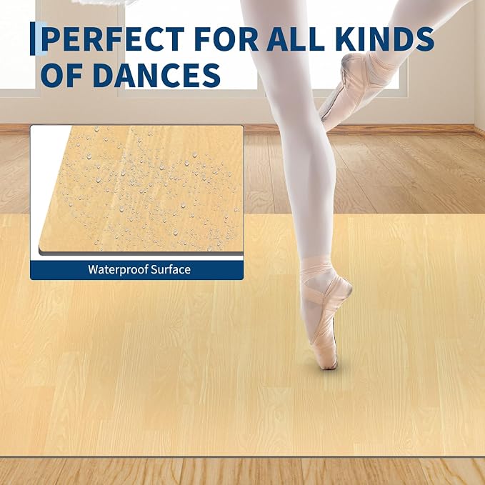 6 x 4 ft Dance Floor,Portable Dance Floor Mat,PVC Non-Slip Exercise Flooring for Ballet Jazz & Pop for Home and Gym