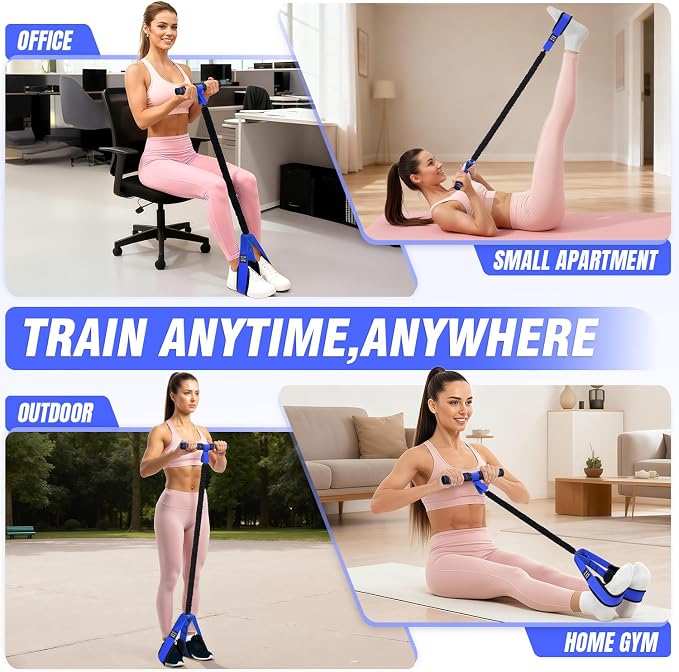 Pedal Resistance Bands with Handles, Upgrade Women Exercise Bands for Full Body Training, Core, ABS, Legs, Glutes, Arms, Pilates, Physical Therapy, Strength, Sit Up Equipment for Home Workout