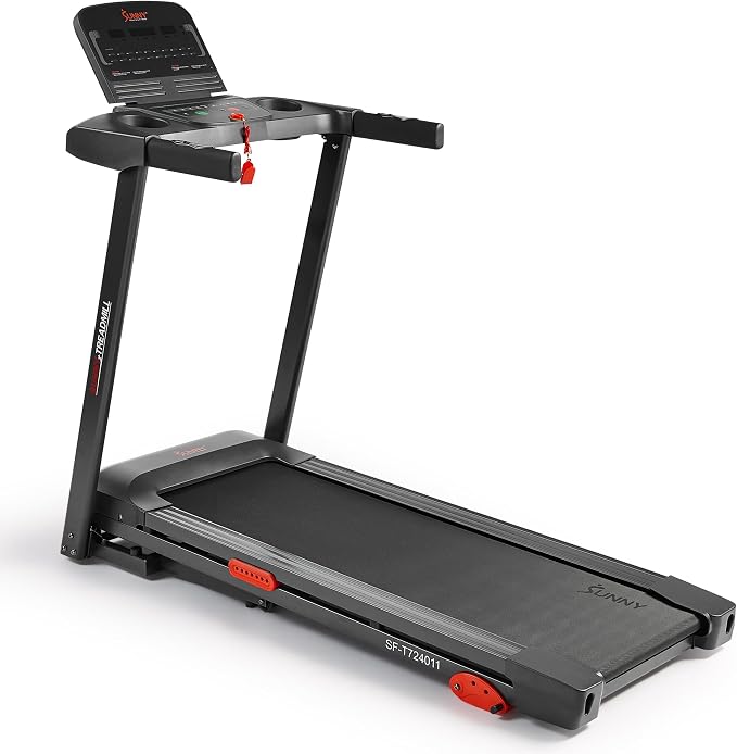 Sunny Health & Fitness Smart Manual Incline Wi-Fi Treadmill, Foldable | 2HP, 9 MPH, 3 Manual Incline Levels up to 5%, WiFi Connectivity, 16" x 50" Running Belt, 20 Workout Programs