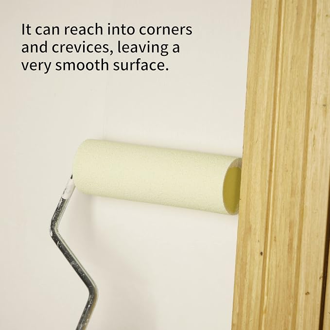 Voomey 4 Inch Foam Paint Roller, High Density Flat Head Foam 24 ack | Mini Paint Roller, Home Painting Supplies, Paint Edger Tool for Walls, Suitable for Kitchen Cabinets, Doors, Tables, Etc