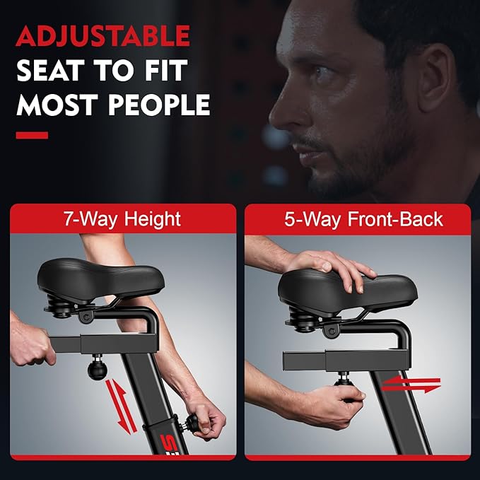 pooboo Air-Resistance Exercise Fan Bike, Air Bike with Dual Acction Handlebars&Dual-Layer Transmission System, Stationary Bike with APP Connection for Home Gym HIIT Cardio Full Body Workout