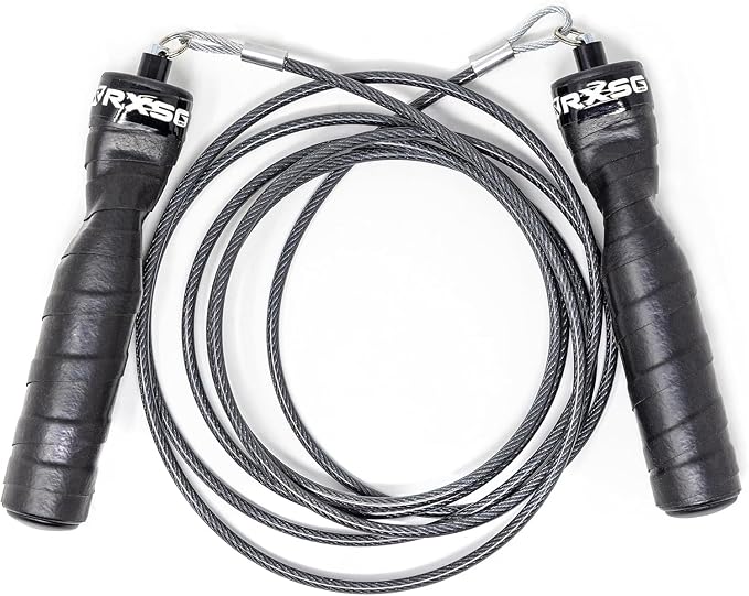 Rx Smart Gear Jump Rope - Black Ops Ergonomic Handles with Trans Black Cable Buff 3.4 | Jump Smart Weighted Speed Rope for Sports & Fitness, MMA, HIIT, Cardio Workout
