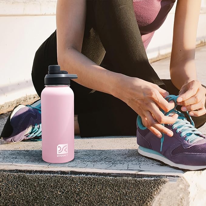 DYSANKY Insulated Water Bottle | Thickened Stainless Steel Vacuum Metal | Portable Sports Water Jug for Gym and Hiking with Straw, Carrier Bag, Handle Strap | BPA-Free 32 oz