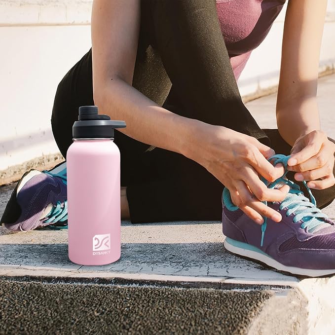 DYSANKY 1 Gallon Insulated Water Bottle | Upgraded Thickened Stainless Steel Metal Portable Sports Large Water Jug for Gym and Hiking with Carrier Bag, Handle Strap | BPA-Free 128 oz
