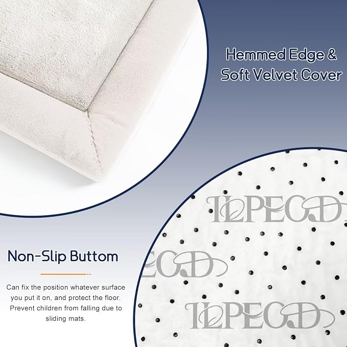 Baby Play Mat for Floor Nursery Rug Muscle Mat Area Rug Playroom Rug 71"x79" Playpen Mat Elastic Foam 1.3" Thick Crawling Mat for Babies,Toddlers, Infants, Kids,Cream